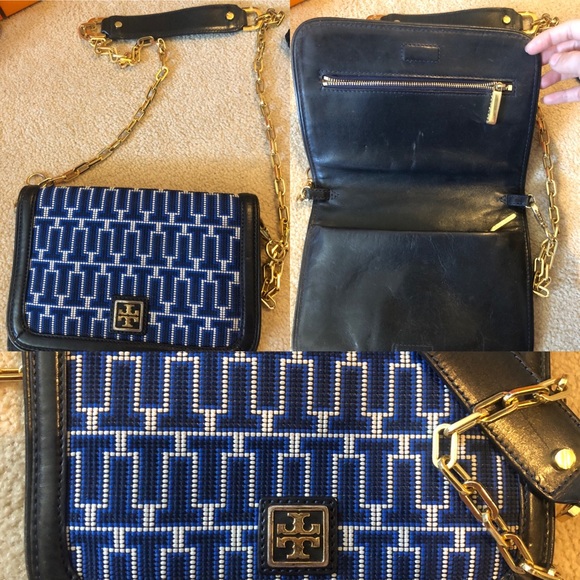 Tory Burch cross body blue purse - Picture 1 of 1